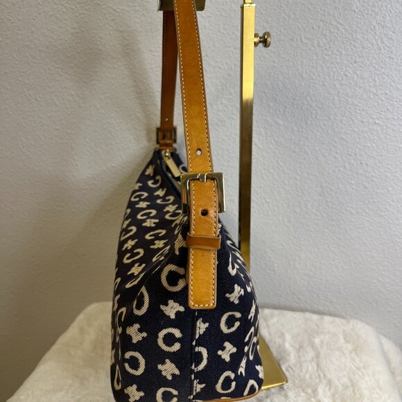 Celine Macadam C Blue Canvas Shoulder Bag - Picture 3 of 16